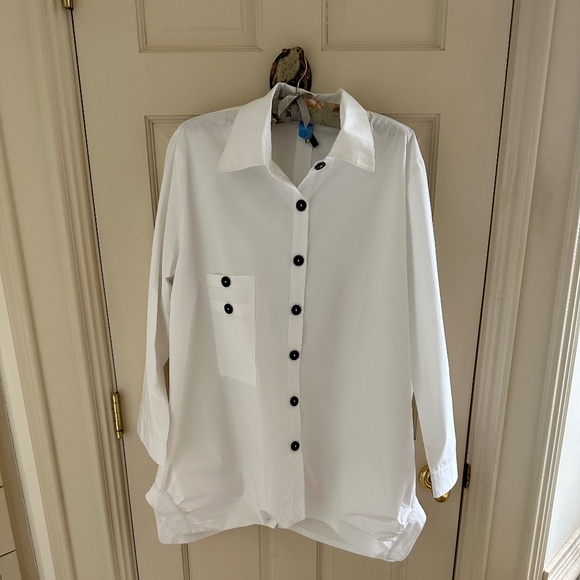 IC Connie K XL WHITE SHIRT/TUNIC - EUC - Picture 1 of 11